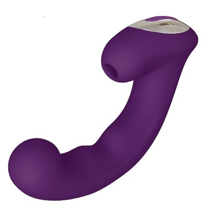 Фиолетовый клиторальный стимулятор с функцией вибратора Amante - 17,8 см. САТИСФАКЕР 