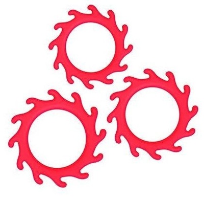 Набор из 3 красных эрекционных колец Renegade Gears NS Novelties (красный) 