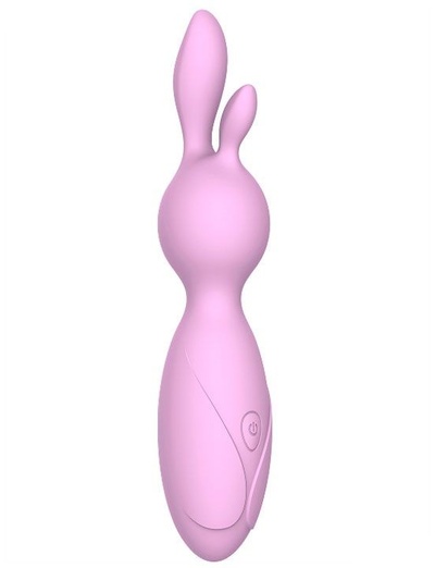 Розовый мини-вибратор Emily с ушками - 16 см. Winyi 