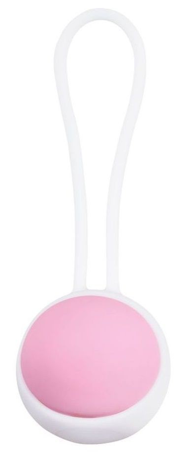 Вагинальный шарик Jiggle Balls с петлёй Easy toys (розовый с белым) 