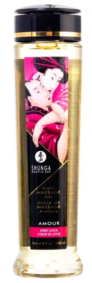 Массажное масло с ароматом цветов лотоса Amour - 240 мл. Shunga 
