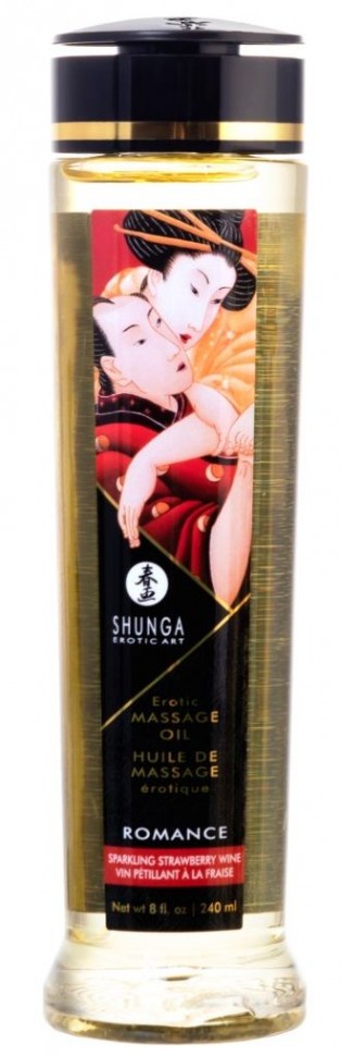 Массажное масло с ароматом клубники и шампанского Romance - 240 мл. Shunga 