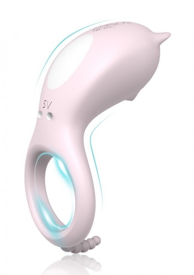 Нежно-розовое эрекционное кольцо CORA с вибрацией S-HANDE (нежно-розовый) 