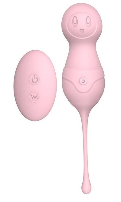 Нежно-розовые вагинальные шарики VAVA с пультом ДУ S-HANDE (нежно-розовый) 