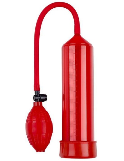 Красная вакуумная помпа Eroticon PUMP X1 с грушей (красный) 