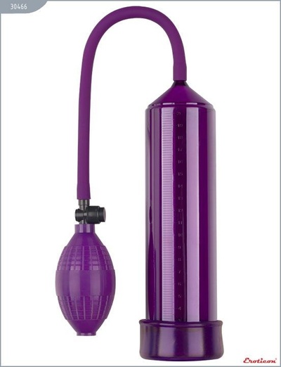 Фиолетовая вакуумная помпа Eroticon PUMP X1 с грушей (фиолетовый) 