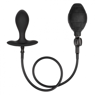 Черная расширяющаяся анальная пробка Weighted Silicone Inflatable Plug M California Exotic Novelties (черный) 