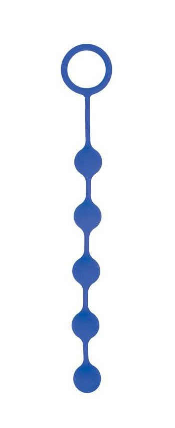 Синяя анальная цепочка с кольцом-ограничителем - 23 см. Bior toys (синий) 