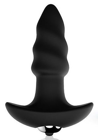 Черная спиралевидная вибропробка с широким основанием Bior toys (черный) 