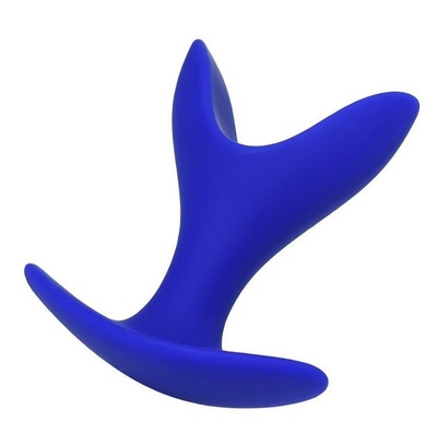 Синяя силиконовая расширяющая анальная пробка Bloom - 8,5 см. TOYFA (синий) 