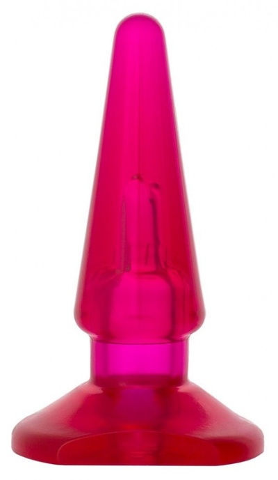 Розовая конусообразная анальная втулка BUTT PLUG - 9,5 см. Toyfa Basic (розовый) 