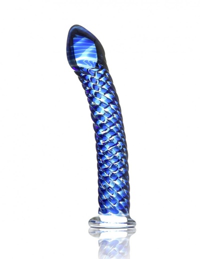 Стеклянный анальный стимулятор Icicles №29 - 19,7 см. PipeDream (синий) 