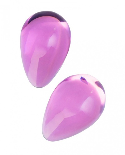 Розовые стеклянные вагинальные шарики в форме капелек Sexus (розовый) 