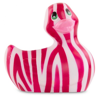 Вибратор-уточка I Rub My Duckie 2.0 Wild с розово-белым анималистическим принтом Big Teaze Toys (розовый с белым) 