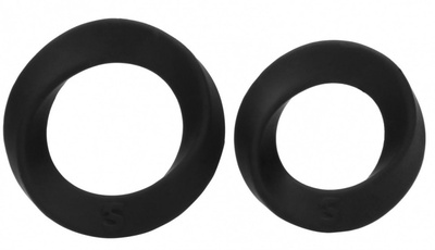 Набор из двух черных эрекционных колец N 86 Cock Ring Set Shots Media BV (черный) 