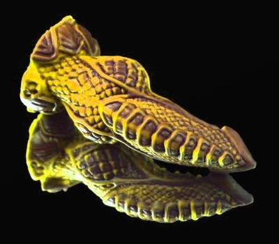 Фантазийный фаллоимитатор "Оками medium" - 25 см. Erasexa (золотистый) 