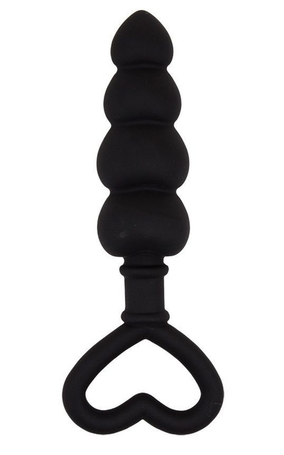 Черный анальный массажер Beaded Luv Probe - 15,6 см. Chisa 