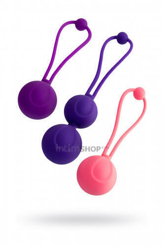 Набор вагинальных шариков Toyfa L'Eroina Bloom, фиолетово-розовый (Фиолетово-персиковый) 