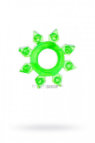 Эрекционное кольцо Toyfa в форме звезды, зеленое (Зеленый) 