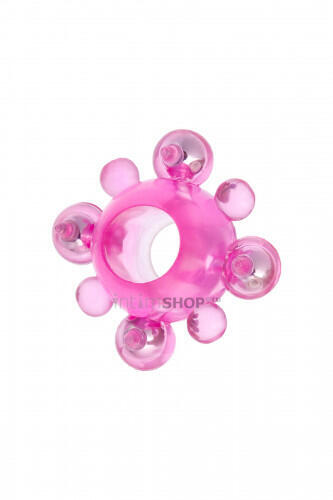Эрекционное кольцо Toyfa с бусинками, розовое (Розовый) 