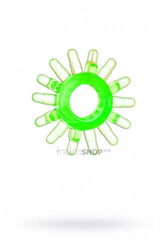 Эрекционное кольцо Toyfa с шипами, зеленое (Зеленый) 