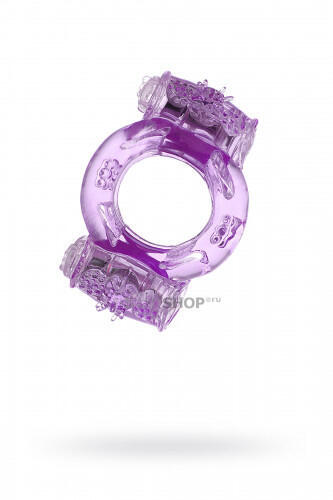 Эрекционное кольцо Toyfa с двойной вибрацией, фиолетовое (фиолетовый) 