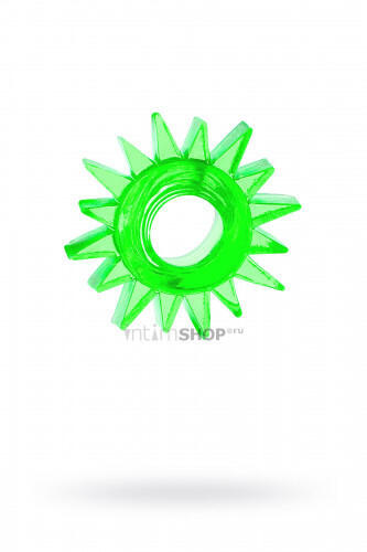 Эрекционное кольцо Toyfa в форме солнца, зеленое (Зеленый) 