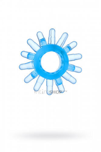 Эрекционное кольцо Toyfa с шипами, синее (Синий) 