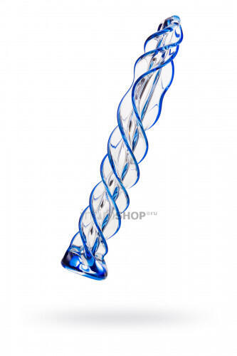 Фаллоимитатор Sexus Glass спиралевидный, синий, 18,5 см 