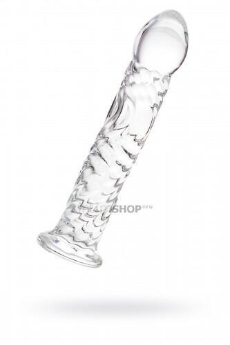 Фаллоимитатор Sexus Glass ребристый, бесцветный, 16,5 см 