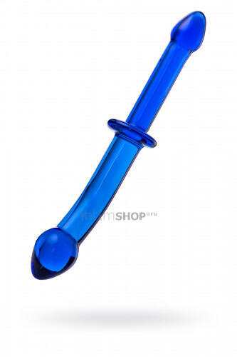 Фаллоимитатор двухсторонний Sexus Glass анально-вагинальный, синий, 25 см 