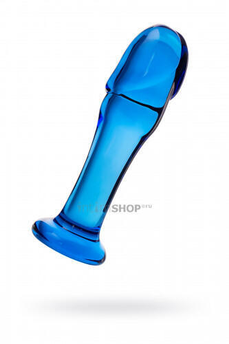 Анальный фаллоимитатор Sexus Glass, синий, 13 см (Голубой) 