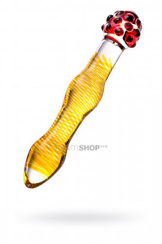 Фаллоимитатор Sexus Glass двусторонний, желтый, 18 см (Желтый, бесцветный) 