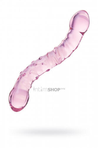 Фаллоимитатор Sexus Glass двусторонний изогнутый, розовый, 20,5 см 