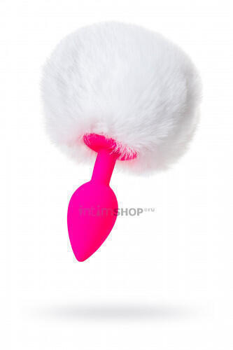 Анальная пробка с хвостом Toyfa ToDo Sweet bunny, розово-белый (Фуксия. белый) 