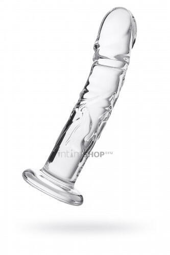 Фаллоимитатор Sexus Glass рельефный, бесцветный, 19,5 см 