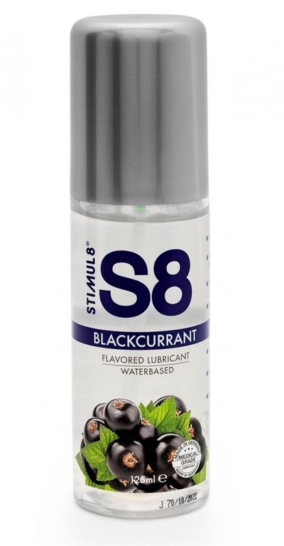 Смазка на водной основе S8 Flavored Lube со вкусом черной смородины - 125 мл. Stimul8 