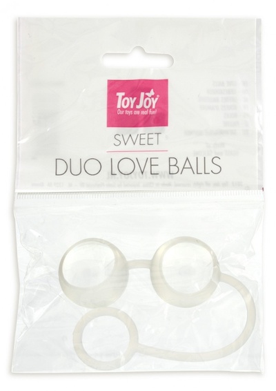 Стеклянные вагинальные шарики Duo Love Dalls на силиконовой сцепке Toy Joy (прозрачный) 