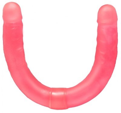 Розовый двусторонний гелевый фаллоимитатор - 44 см. LOVETOY (А-Полимер) 