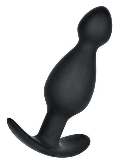 Черная анальная пробка с ограничителем - 11,5 см. A-toys (черный) 