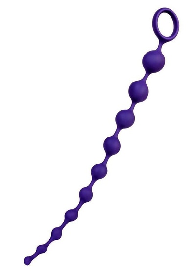 Фиолетовая силиконовая анальная цепочка Grape - 35 см. TOYFA (фиолетовый) 