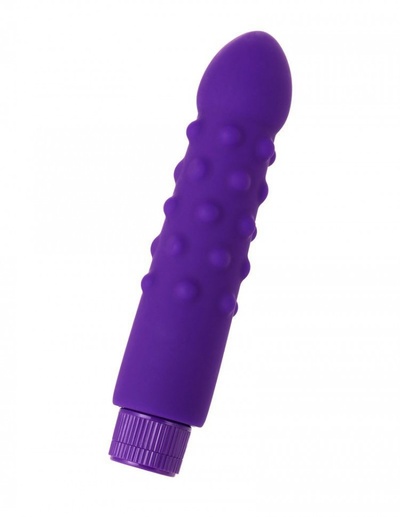Фиолетовый вибратор с шишечками - 17 см. A-toys 