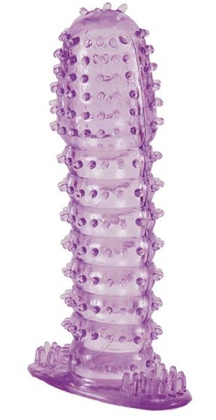 Гелевая фиолетовая насадка с шипами - 12 см. Toyfa Basic (фиолетовый) 