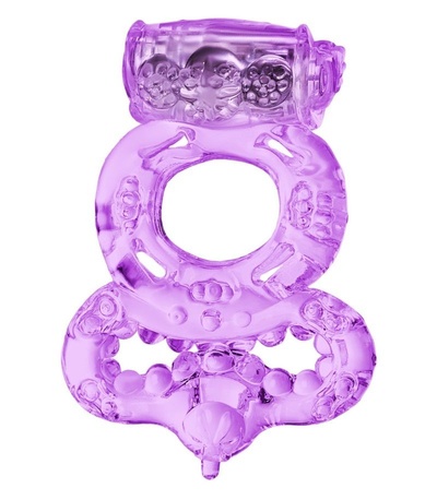 Фиолетовое виброкольцо с подхватом Toyfa Basic (фиолетовый) 