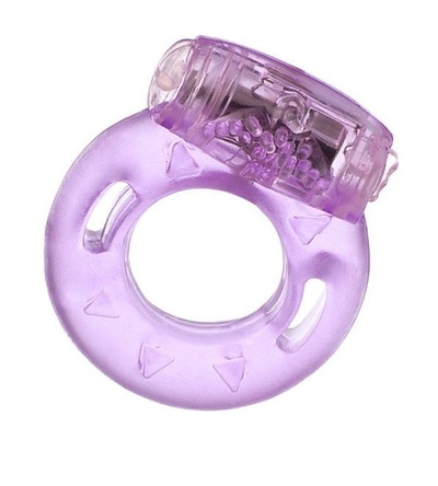 Фиолетовое эрекционное кольцо с виброэлементом в верхней части Toyfa Basic (фиолетовый) 