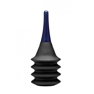 Анальный душ с грушей-гармошкой Enema Delivery System - 24 см. XR Brands (черный с синим) 