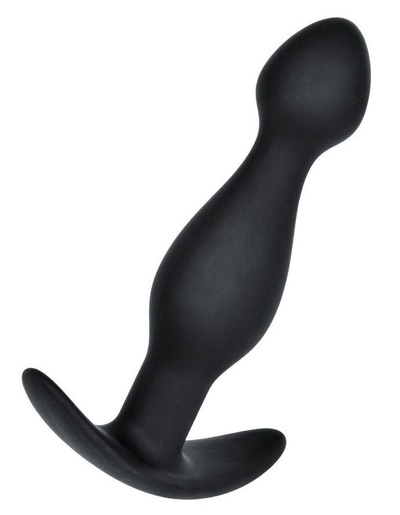 Черная силиконовая анальная пробка с ограничителем - 11,5 см. A-toys (черный) 