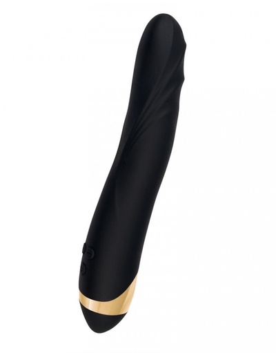Чёрный вибратор WANAME Storm со стимулирующими рёбрами - 22,5 см. (черный) 