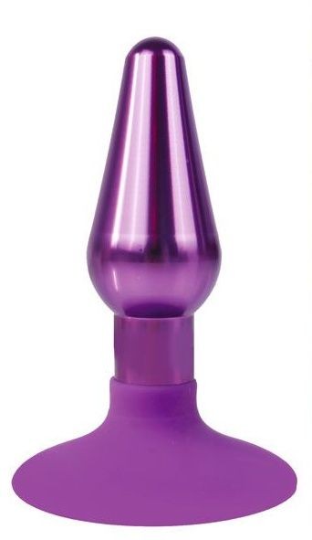 Фиолетовая конусовидная анальная пробка - 9 см. Bior toys (фиолетовый) 