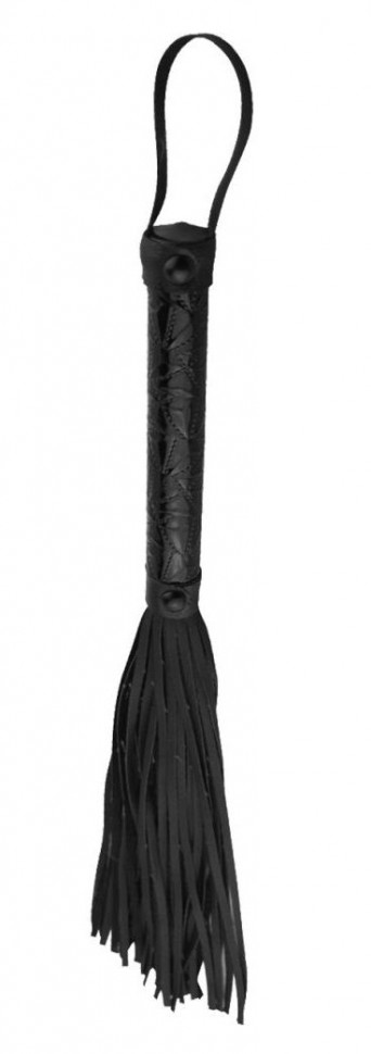 Чёрная многохвостая кожаная плетка Passionate Flogger - 39 см. Erokay (черный) 